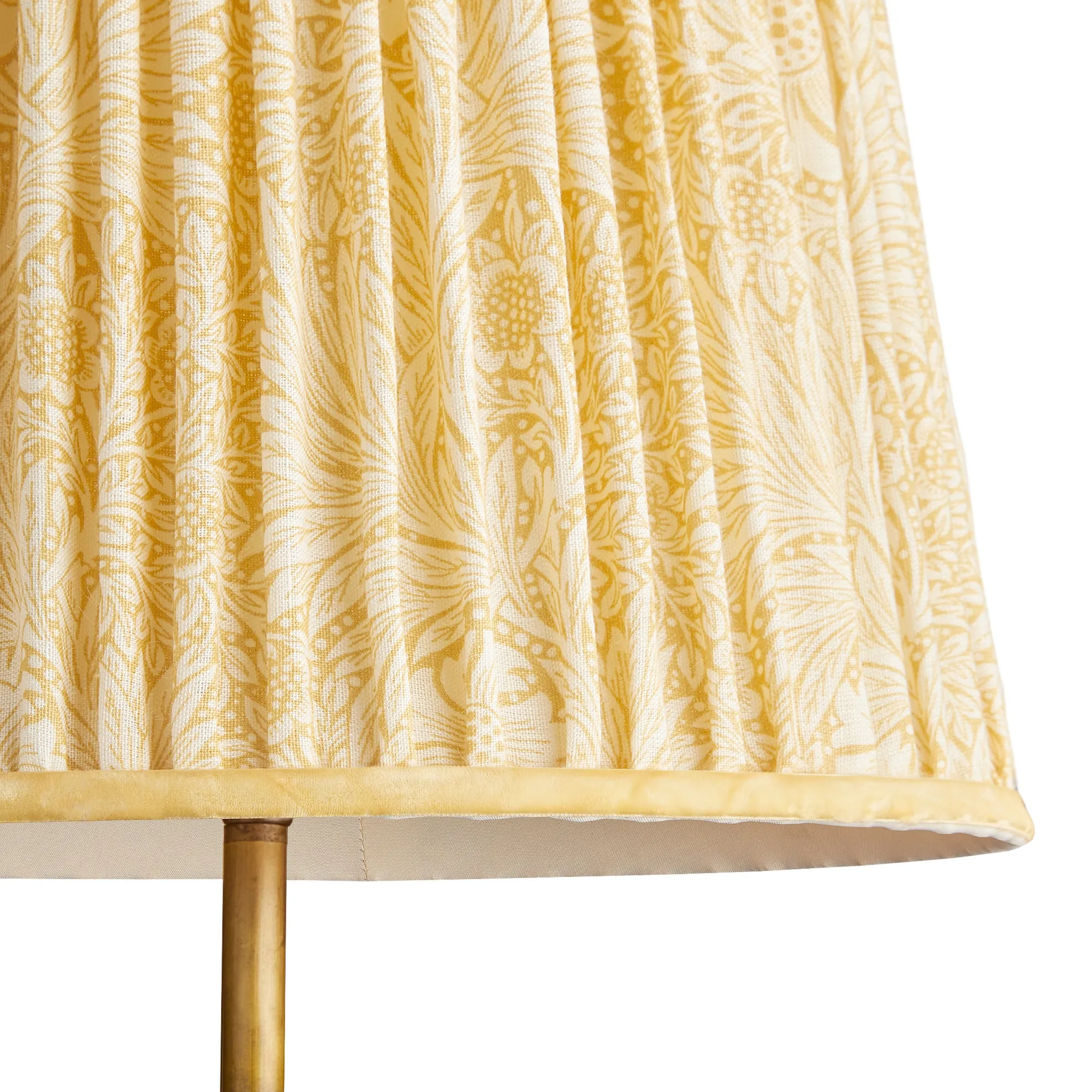 14cm tall tapered shade in Cowslip Marigold linen by Morris & Co.