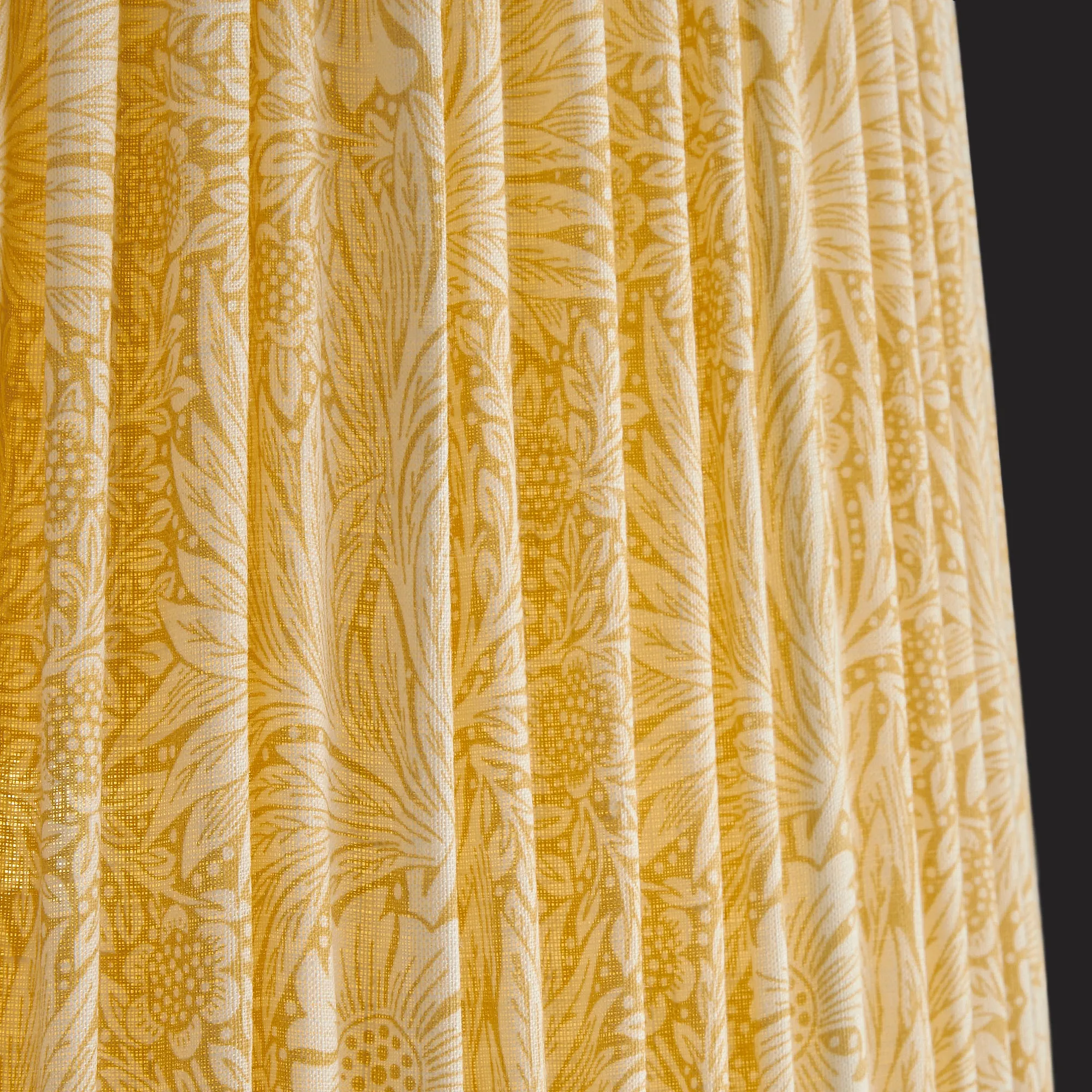 14cm tall tapered shade in Cowslip Marigold linen by Morris & Co.