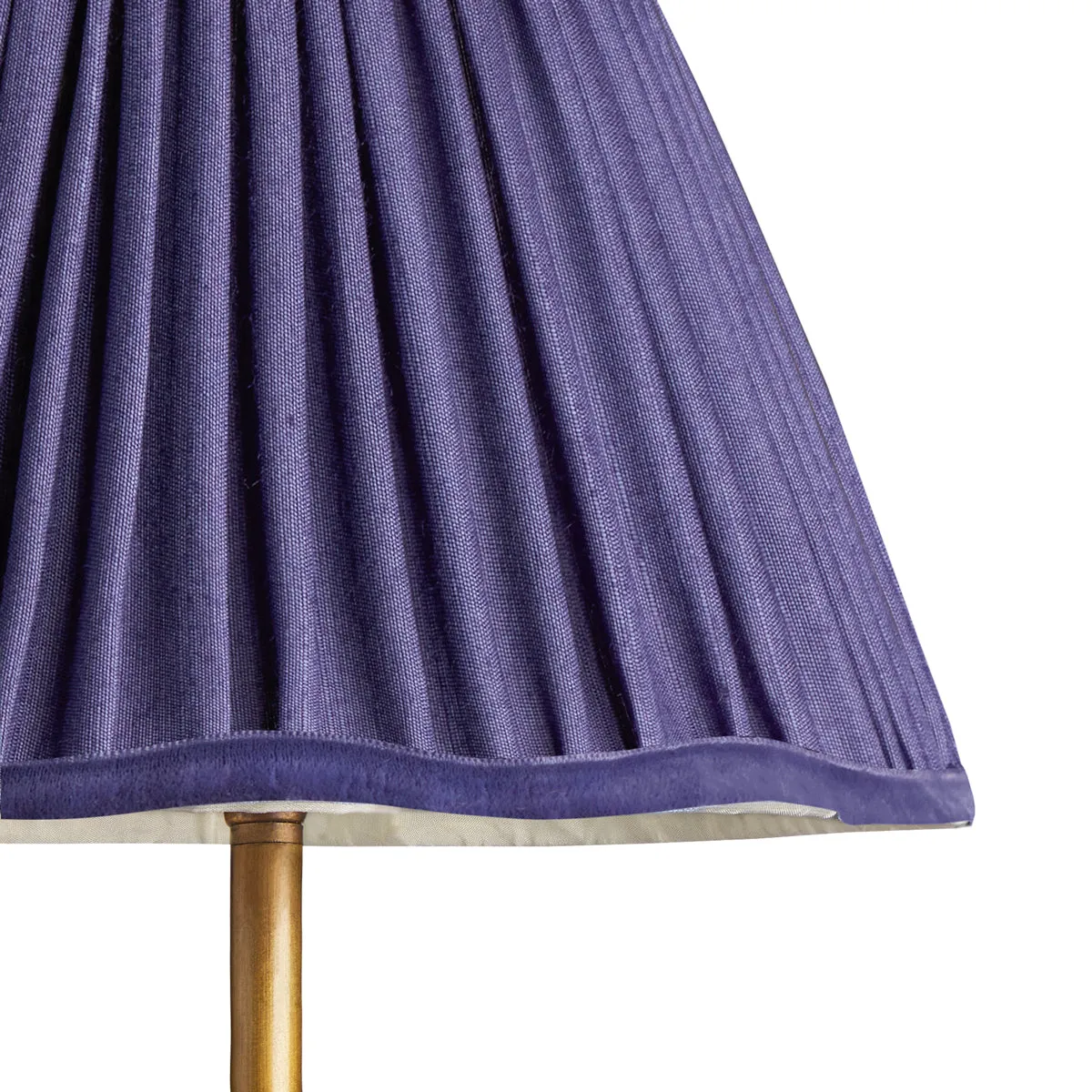 16cm scalloped shade in Cobalt silk with velvet tape