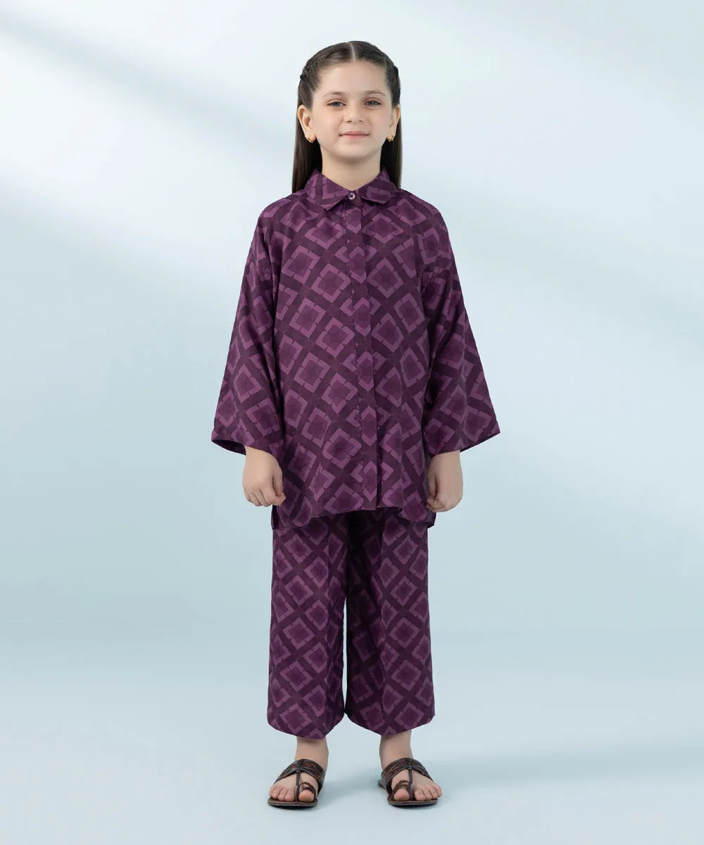 2 Piece - Printed Raw Silk Suit