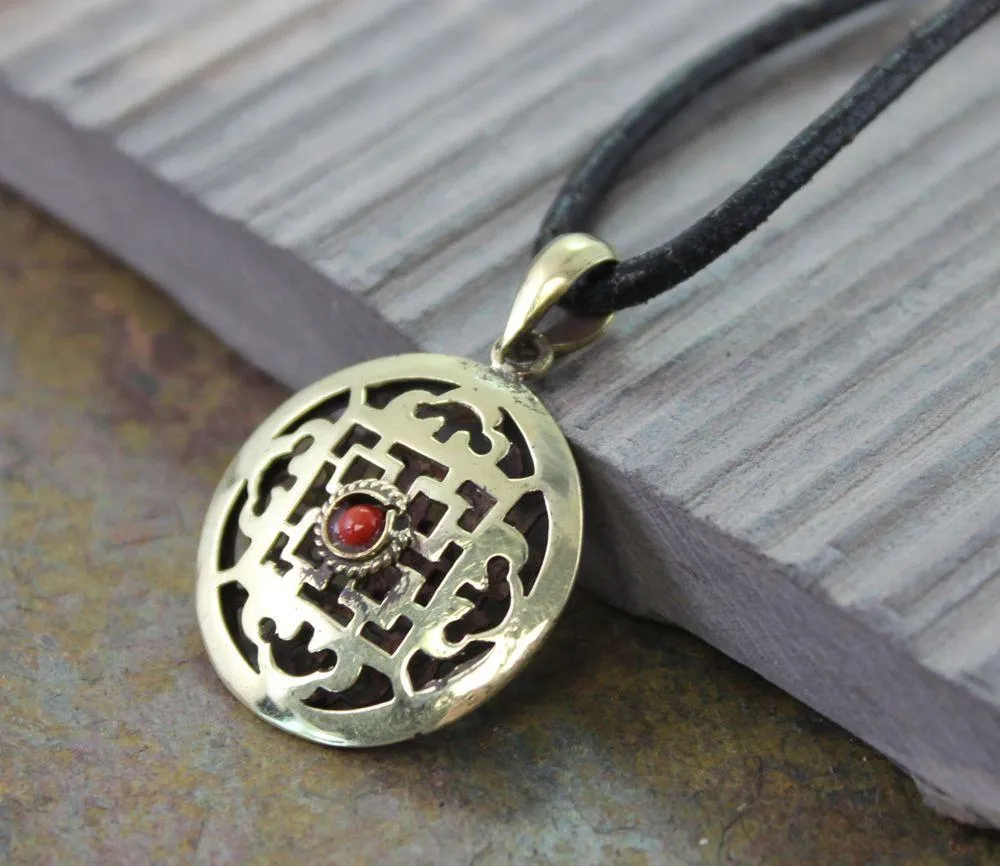 2 Sided Brass mandala Pendant