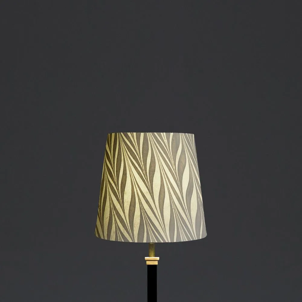 20cm Tall Tapered shade in hand made marbled paper in grey savio