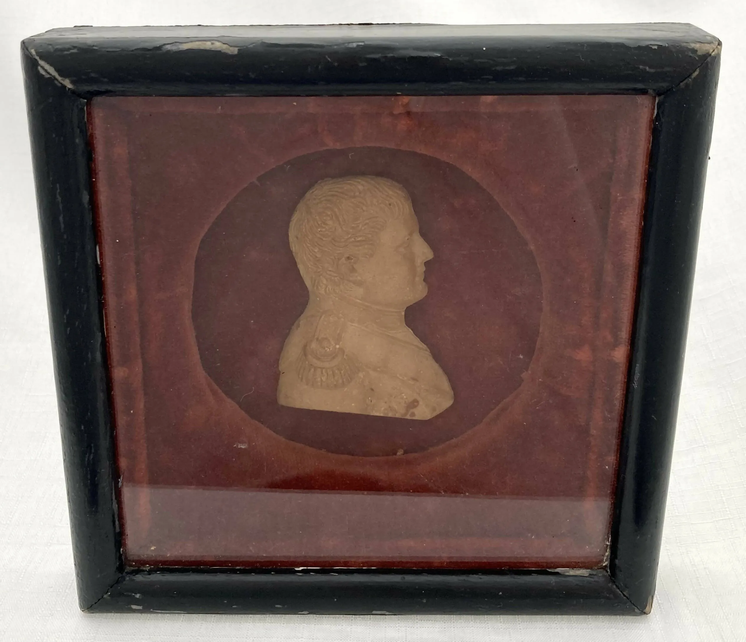 A 19th Century Wax Relief Portrait of Napoleon Bonaparte.