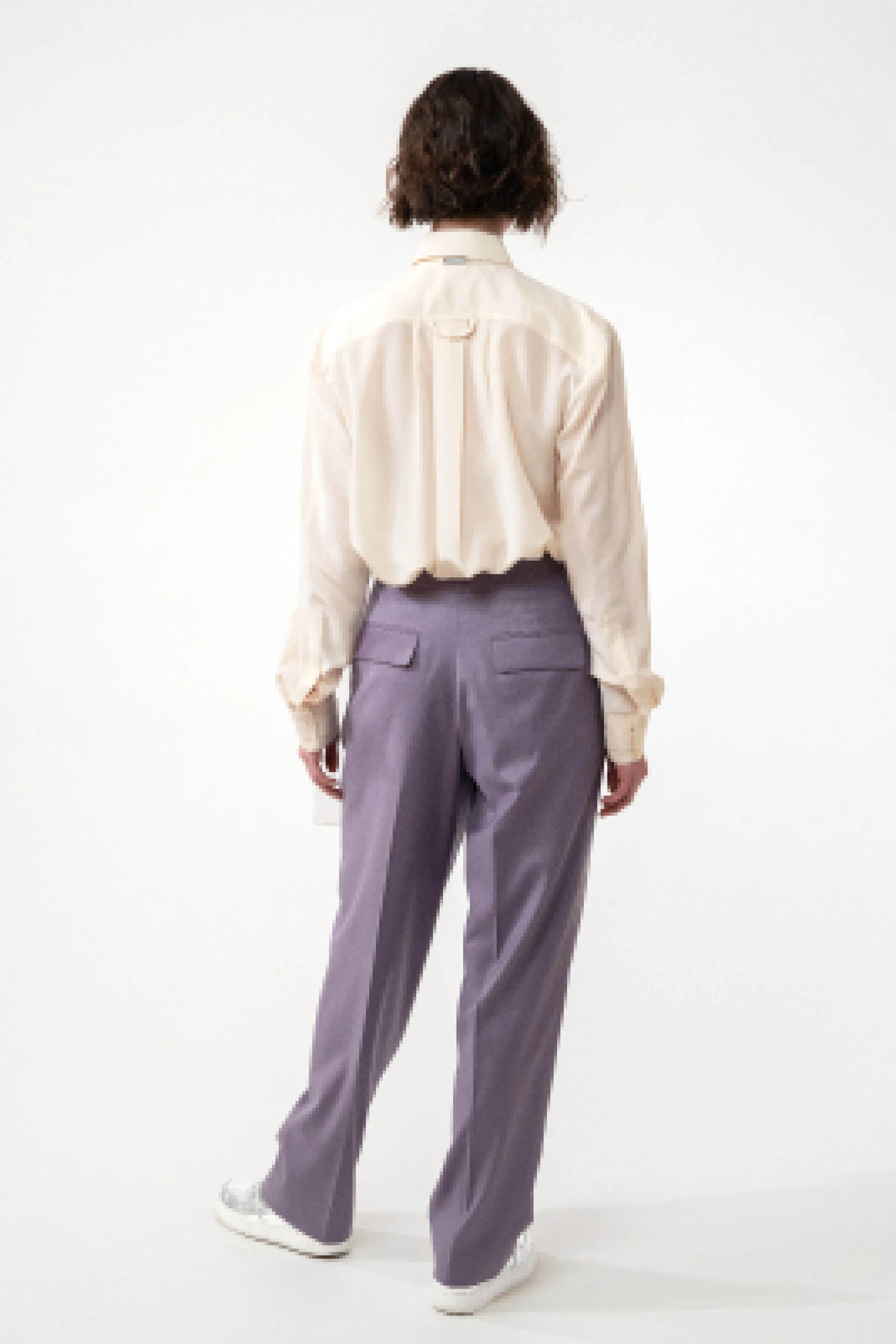 ANTIK lilac - wool wide suit pant