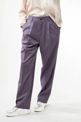 ANTIK lilac - wool wide suit pant