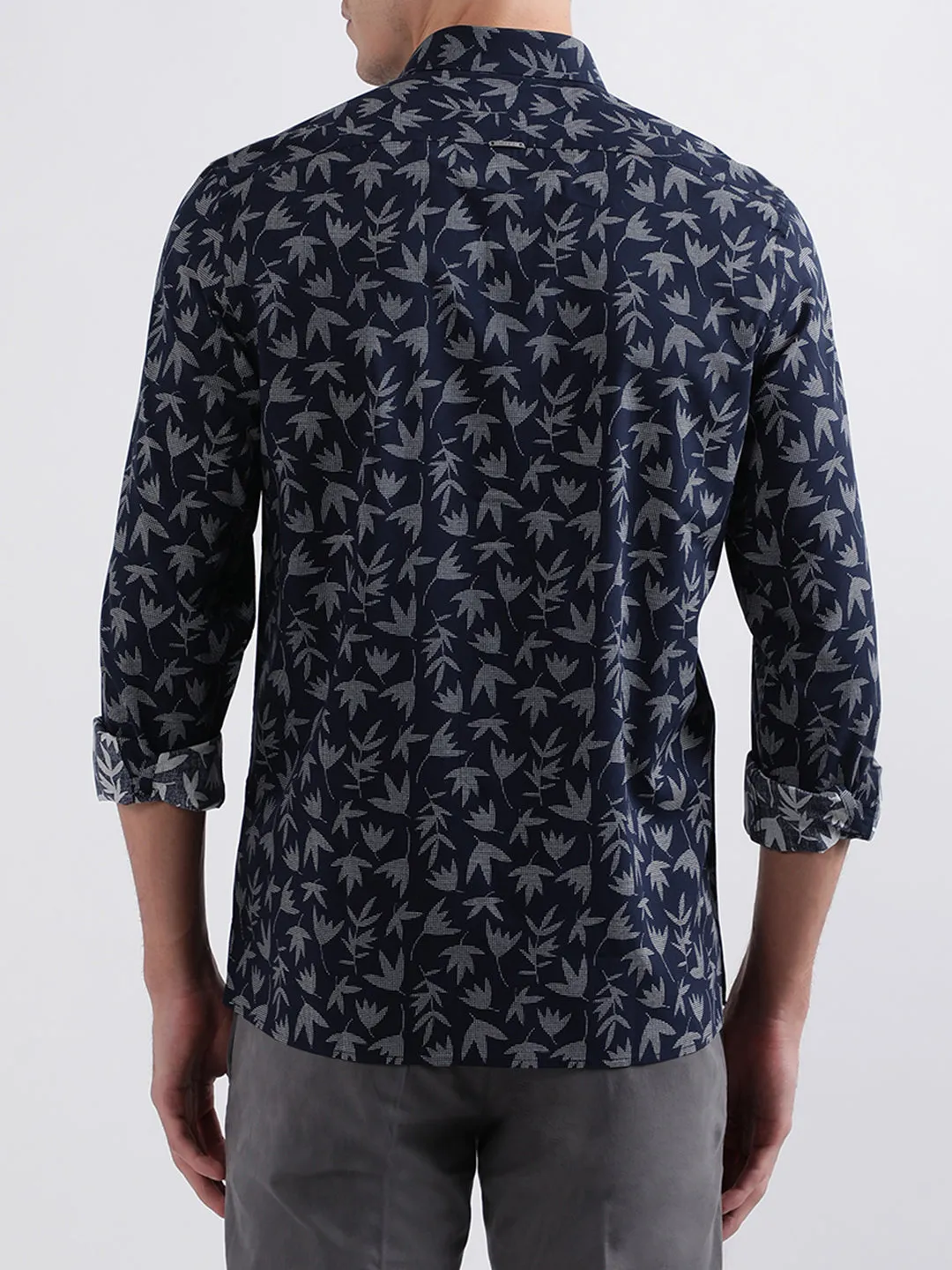 Antony Morato Blue Printed Regular Fit Shirt