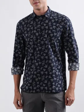 Antony Morato Blue Printed Regular Fit Shirt