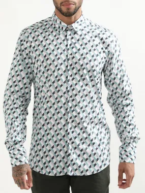 Antony Morato Blue Printed Slim Fit Shirt