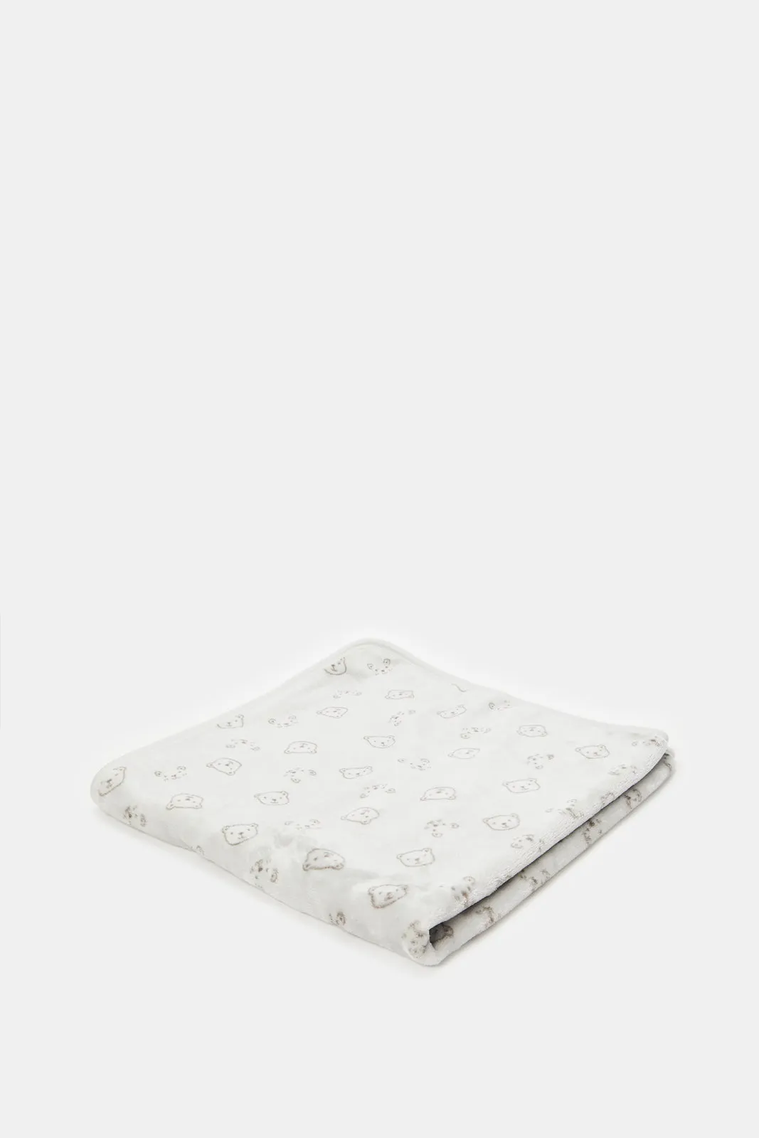 Babies Grey Printed Velour Blanket (1 Piece)