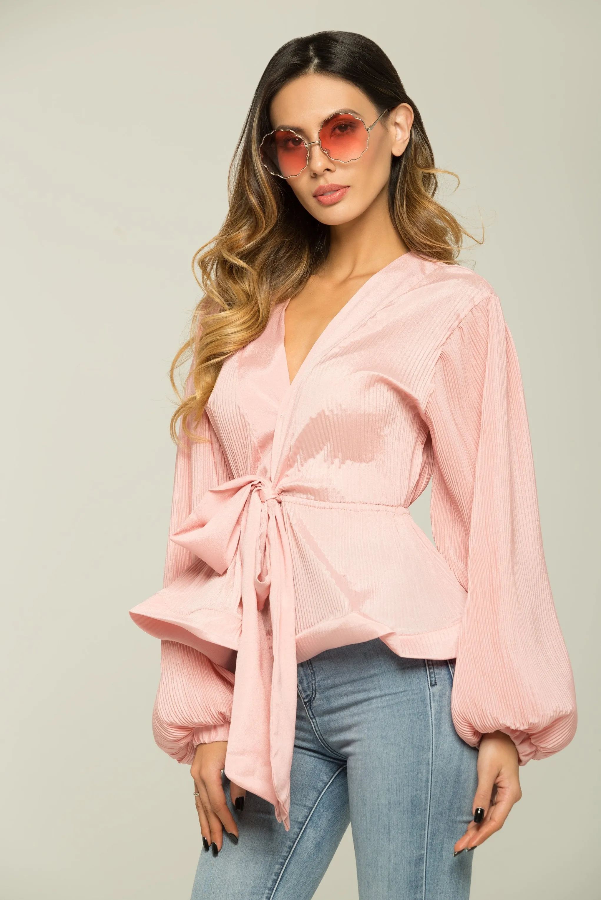 Baby Pink Angel Sleeveless Tie-up Top