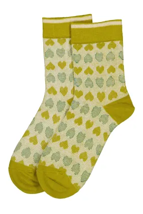 Be My Valentine Socks Lime