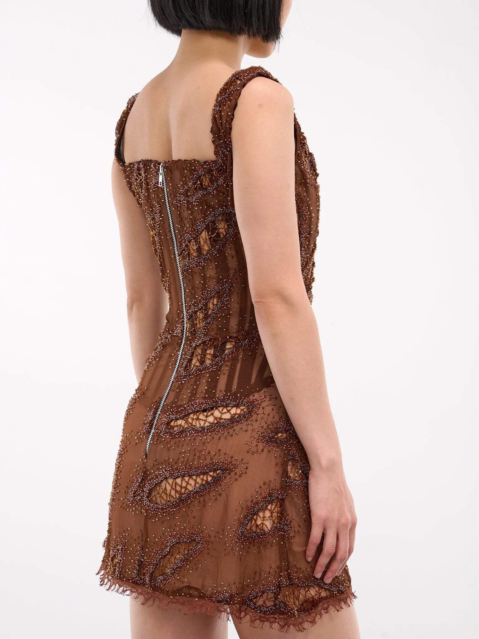 Bead Embellished Dress (SBHL071-BROWN)