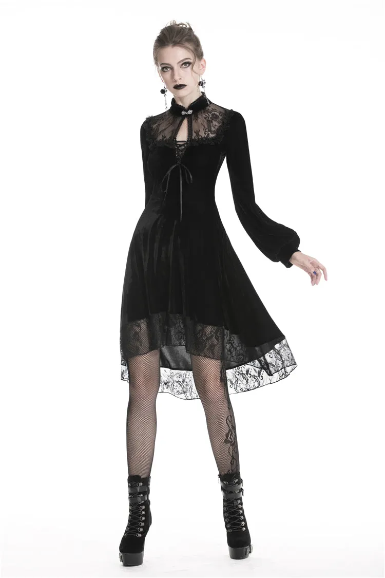 Black women velvet sexy goth dress DW325