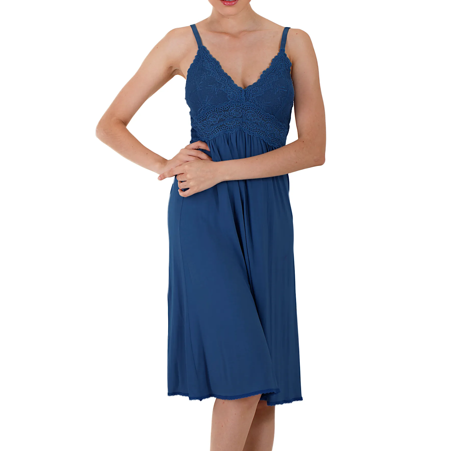 Bliss Knit Nightgown - Cadet Blue