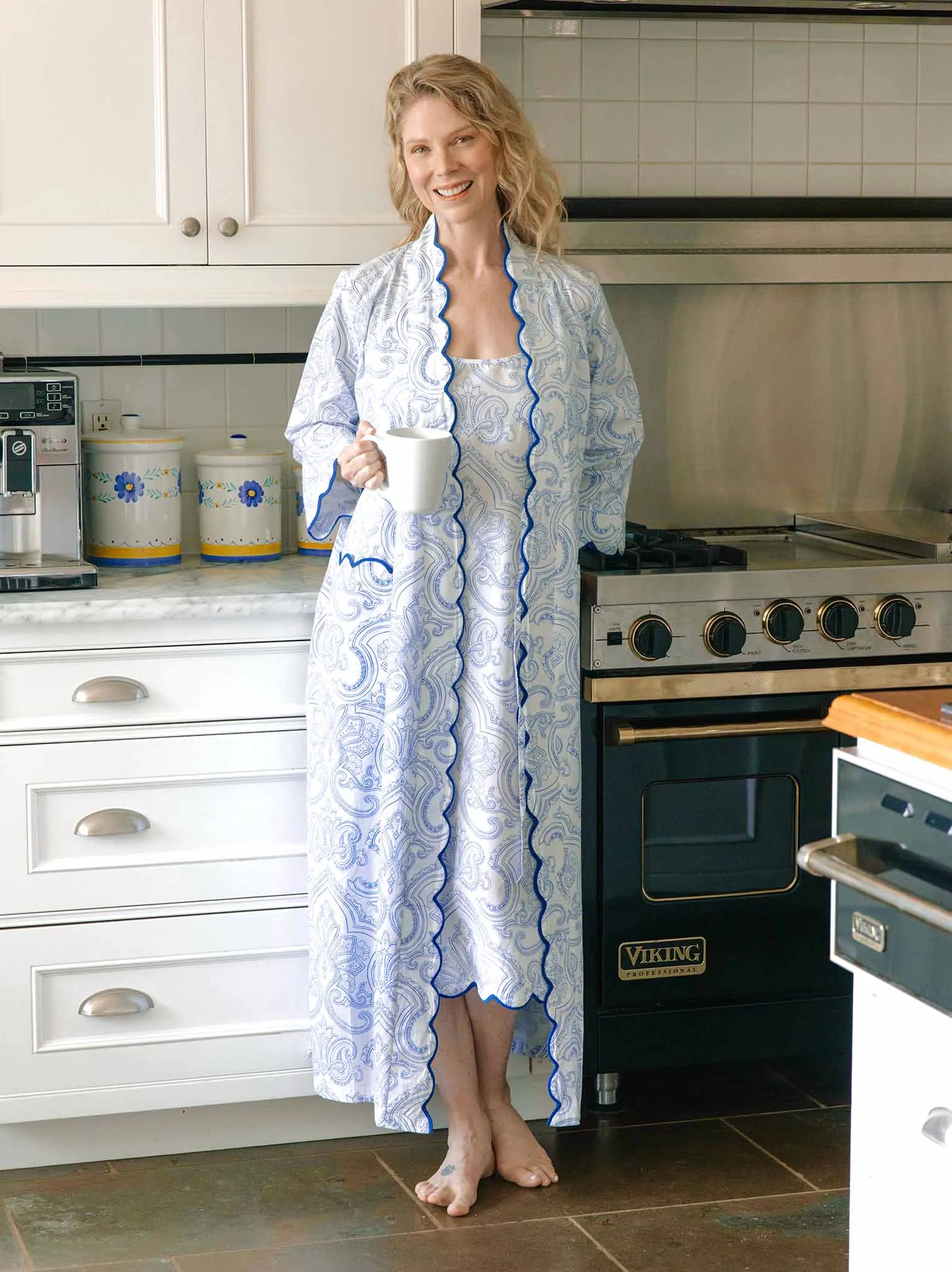 Blue Paisley Bundle: Classic Robe   Slip Nightgown