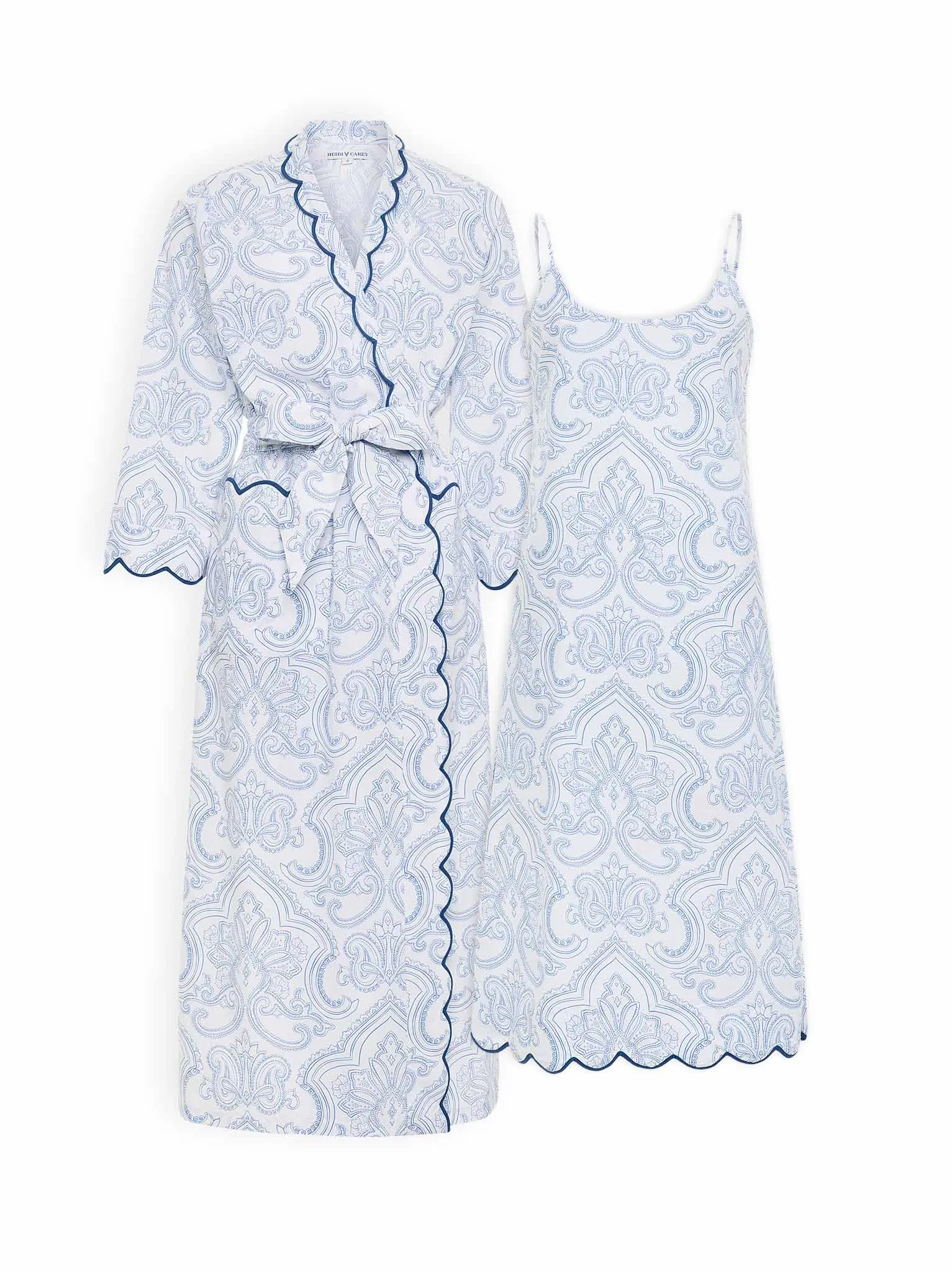 Blue Paisley Bundle: Classic Robe   Slip Nightgown