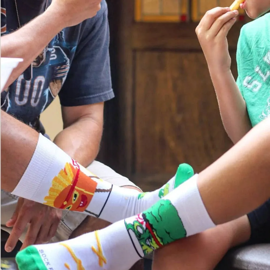 Broccoli vs. French Fries Socks from the Sock Panda