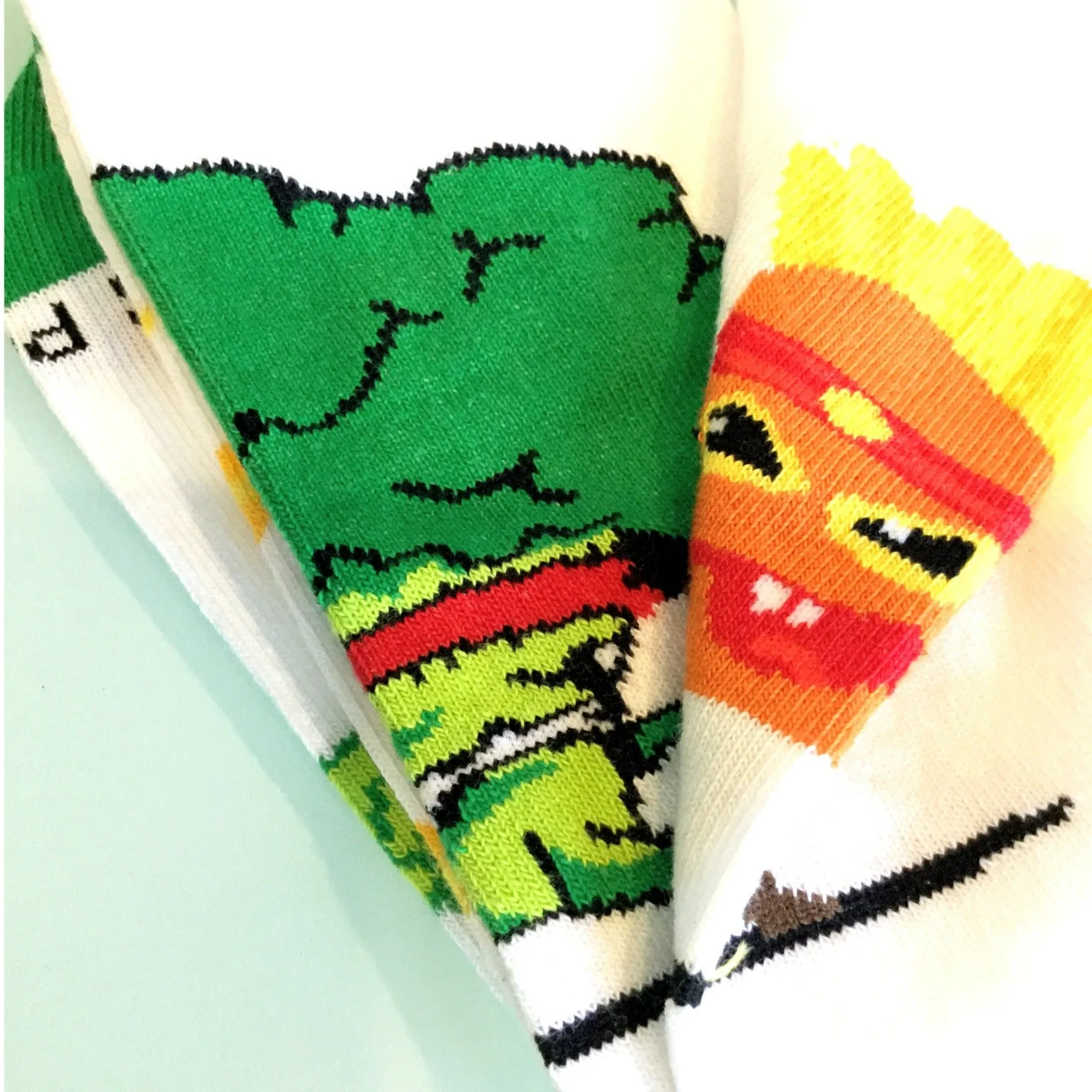 Broccoli vs. French Fries Socks from the Sock Panda