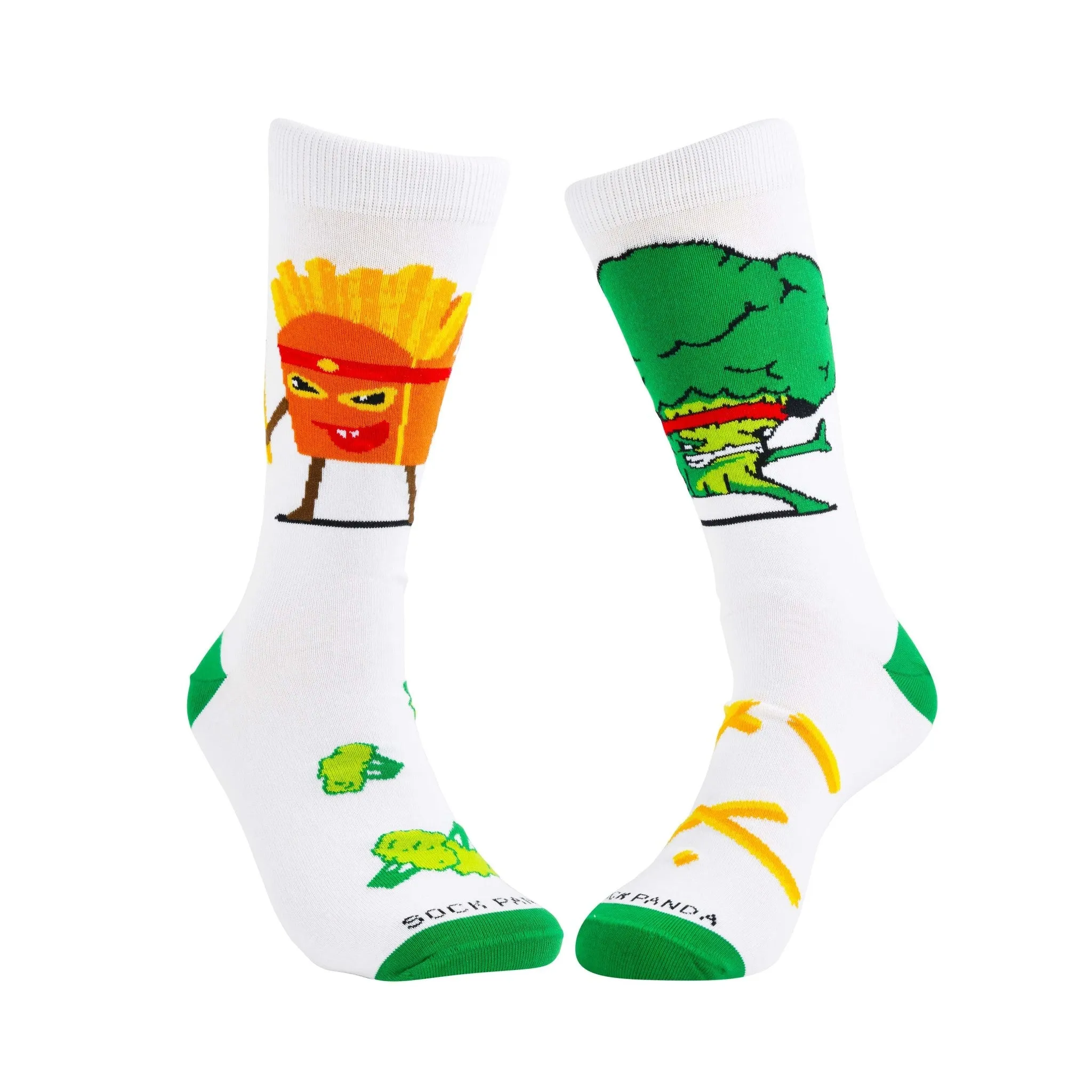 Broccoli vs. French Fries Socks from the Sock Panda