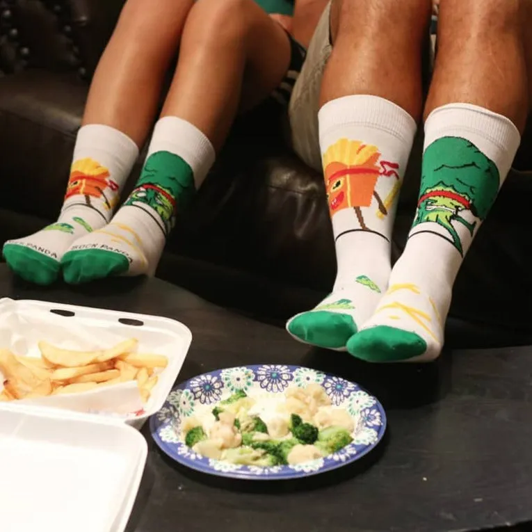 Broccoli vs. French Fries Socks from the Sock Panda