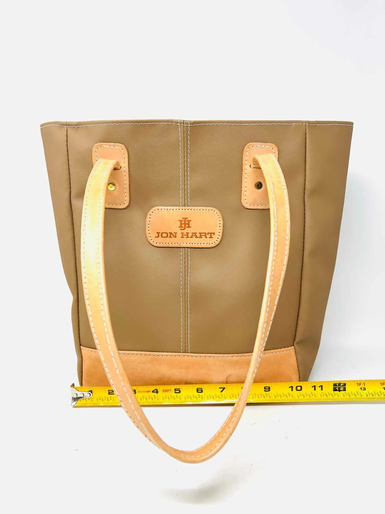 Brown/Tan Nylon Leather Trim Designer Tote