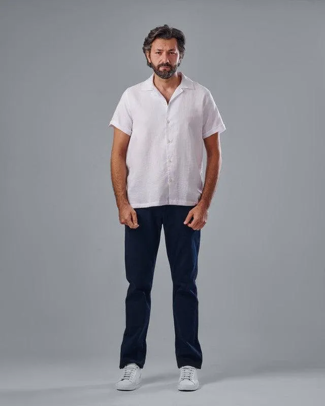 Camp Collar Short Sleeve Shirt - OFF WHITE