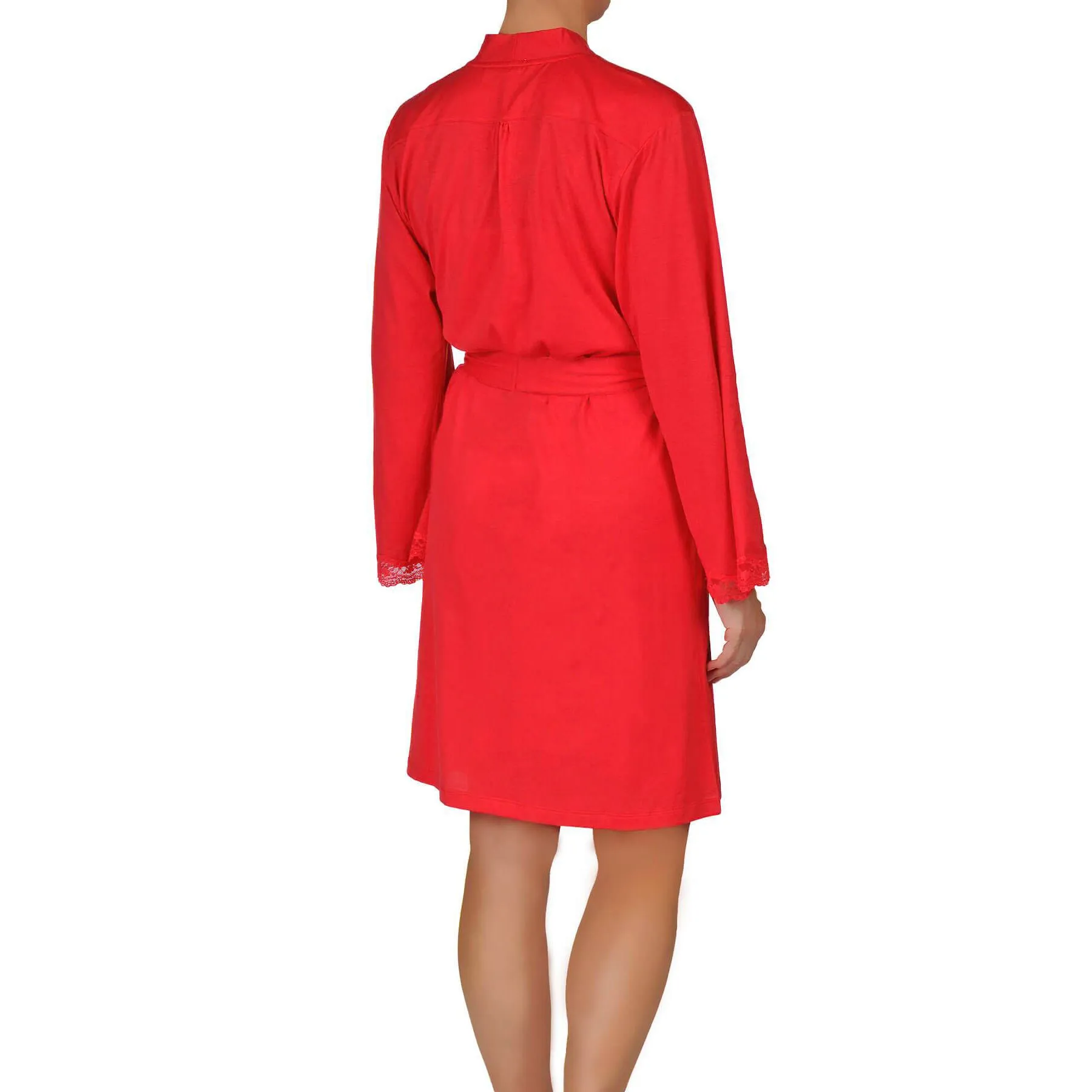 Carman Short Robe - Coral Red