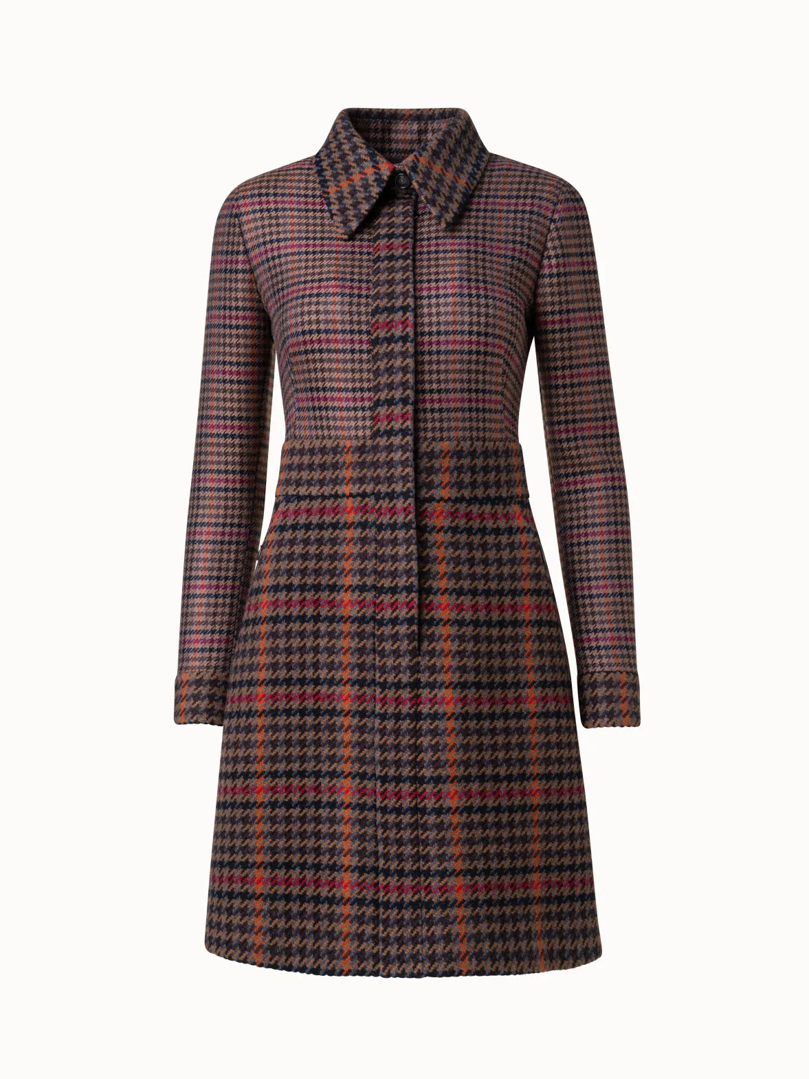 Checked Wool Short Dress