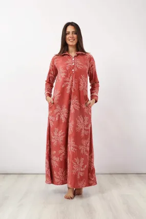 Collared Printed Nightgown