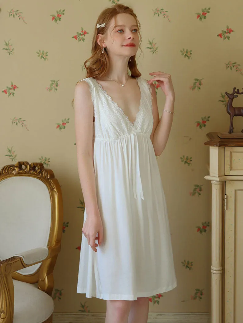 Cotton V Neck Flare Nightgown