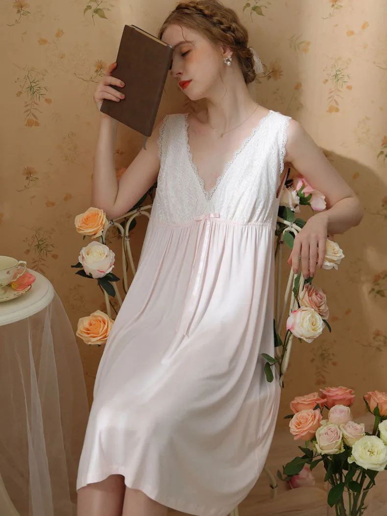 Cotton V Neck Flare Nightgown