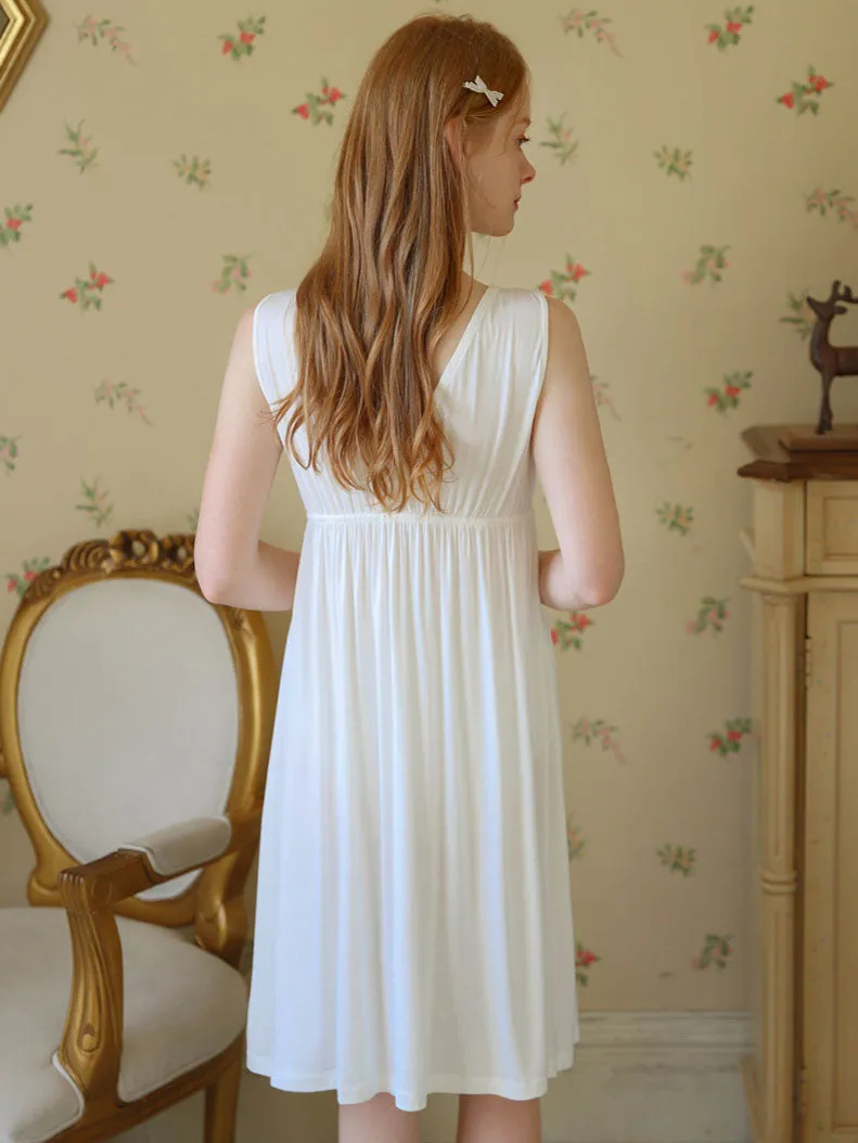 Cotton V Neck Flare Nightgown