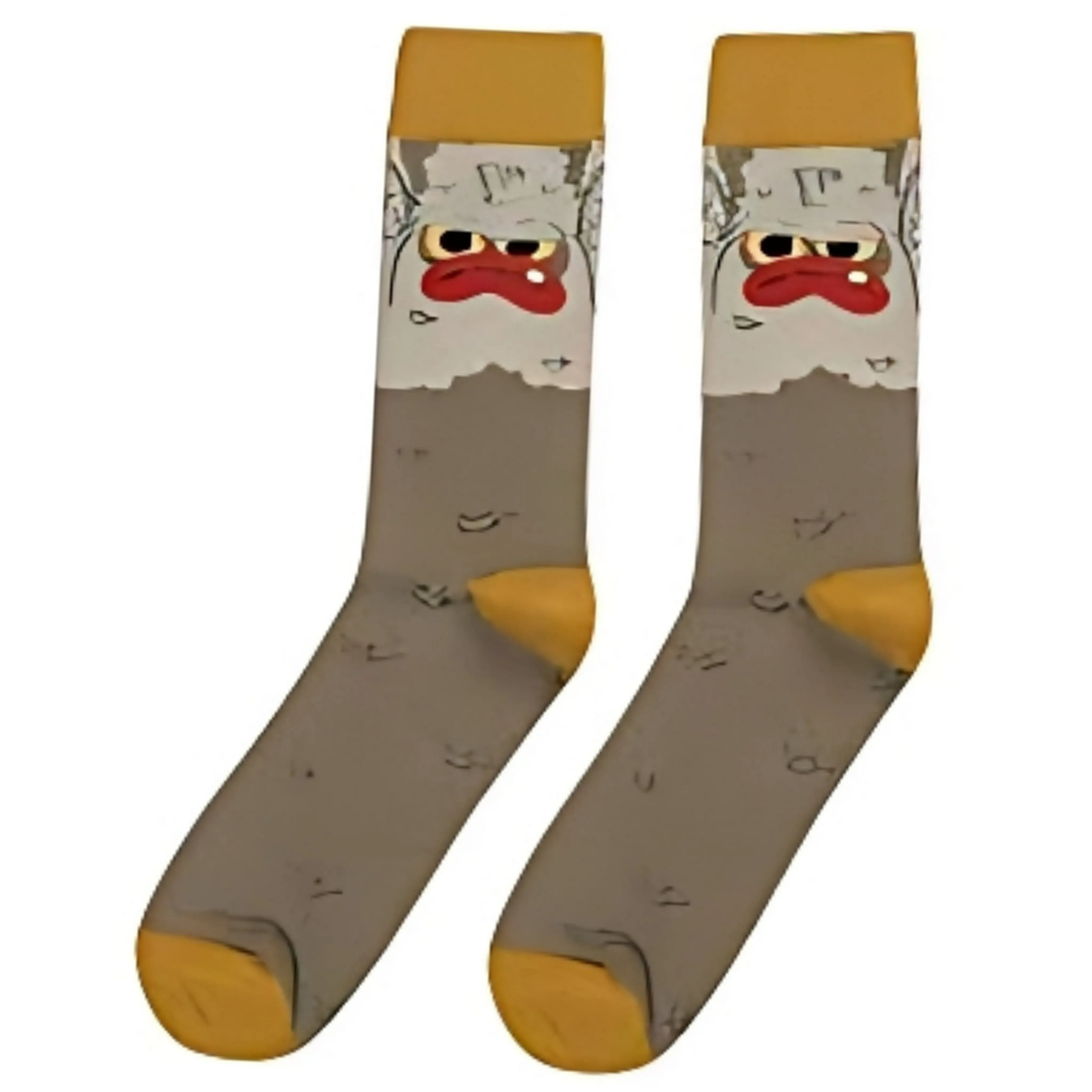 Crazy Monster Bigfoot Face Socks from the Sock Panda (Adult Large - Men's Shoe Sizes 8-12)