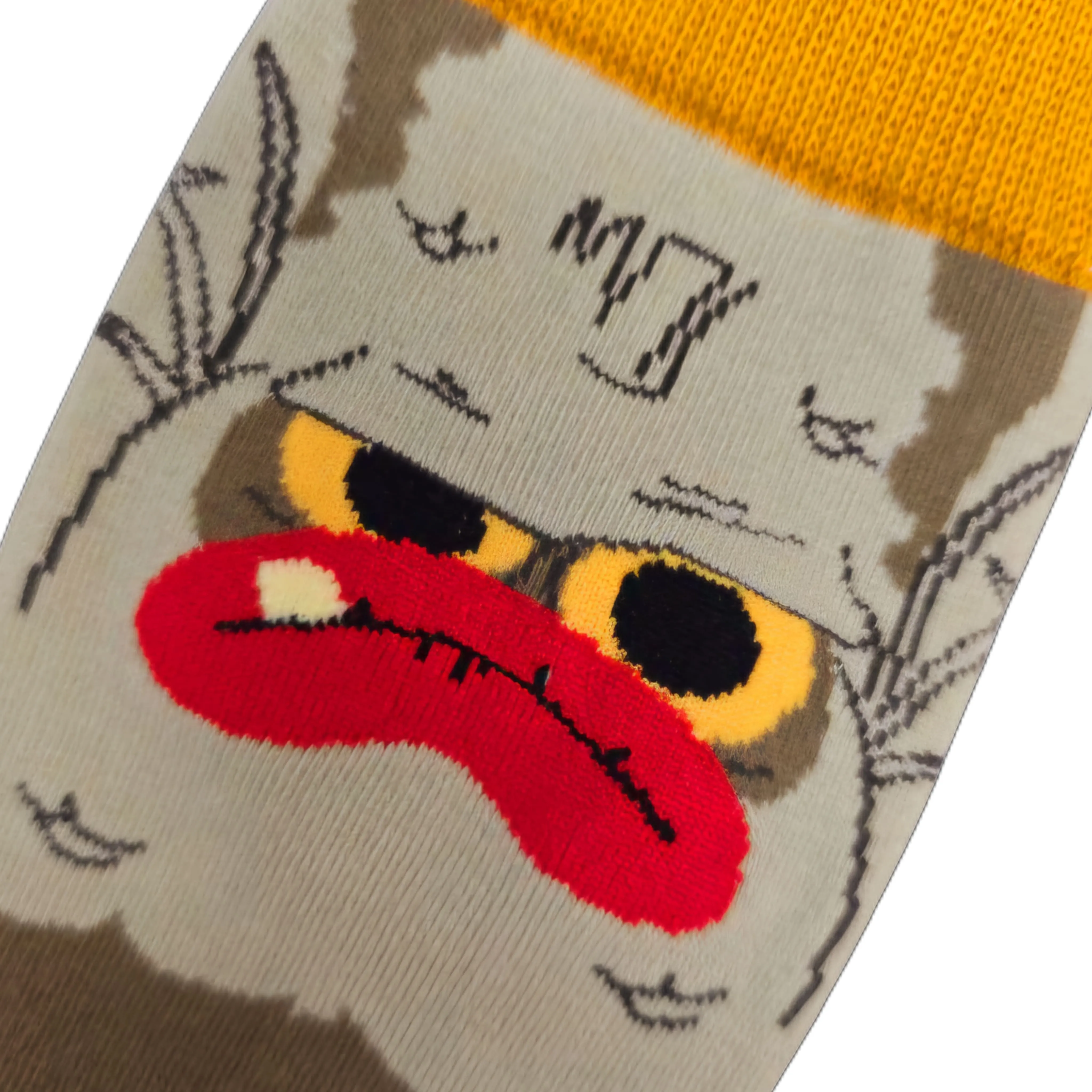 Crazy Monster Bigfoot Face Socks from the Sock Panda (Adult Large - Men's Shoe Sizes 8-12)