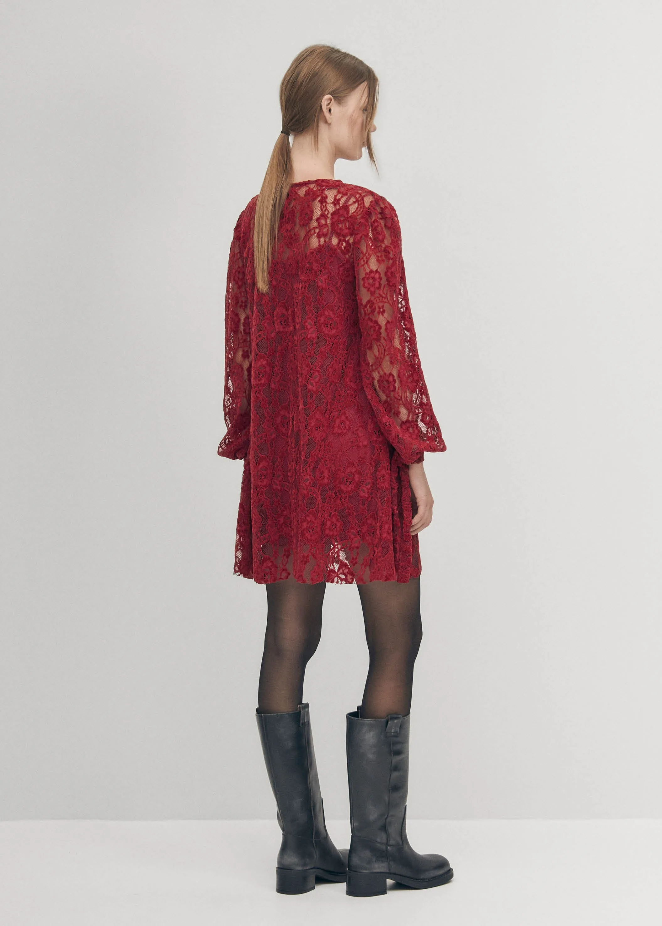 Dablon Lace Wine Dress