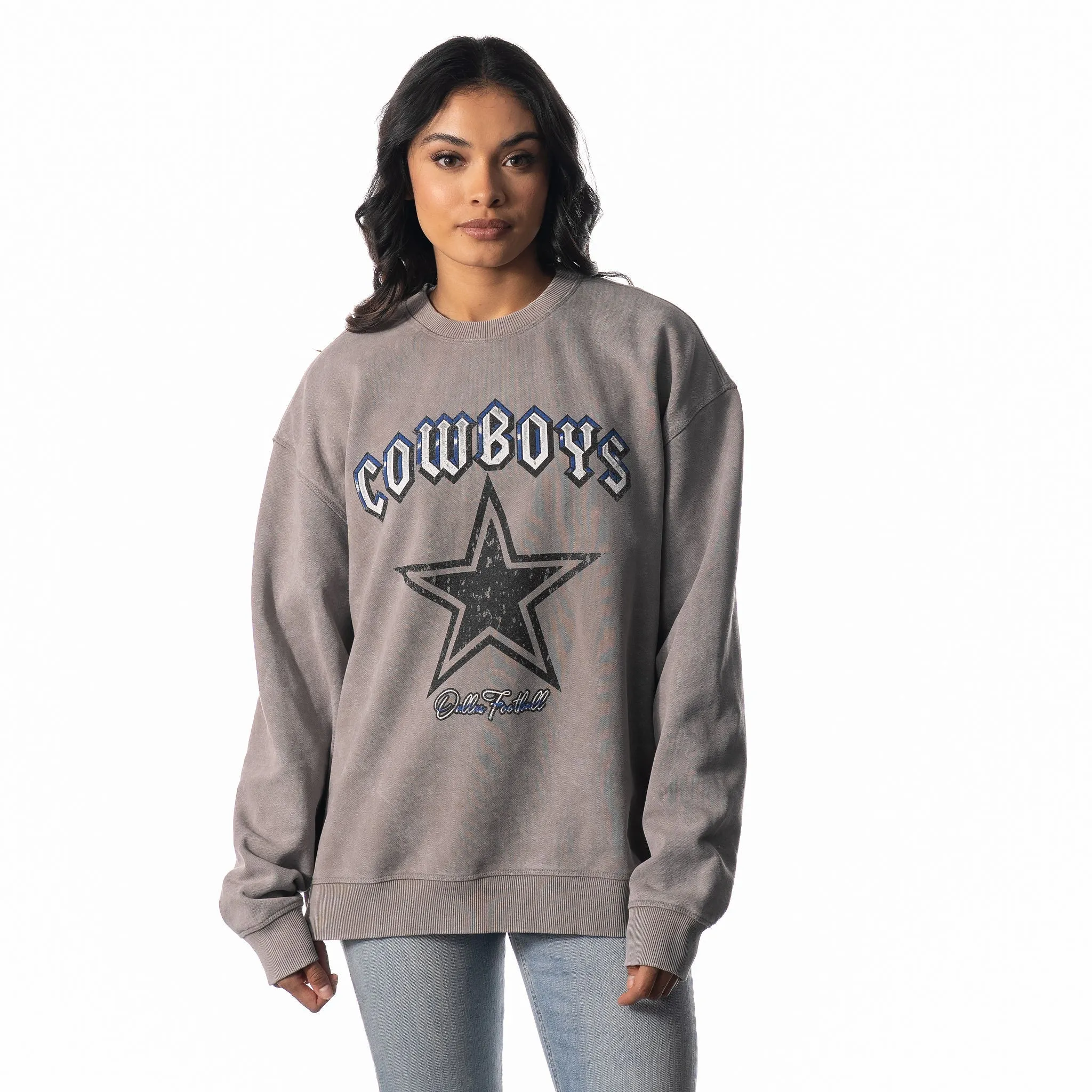 Dallas Cowboys Graphic Crew Fleece - Grey