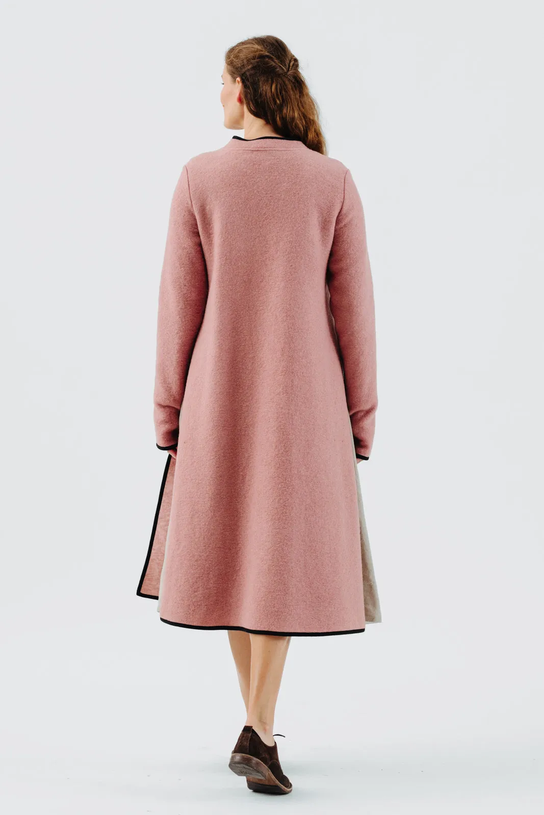 Double Slit Dress, Wool, Pink