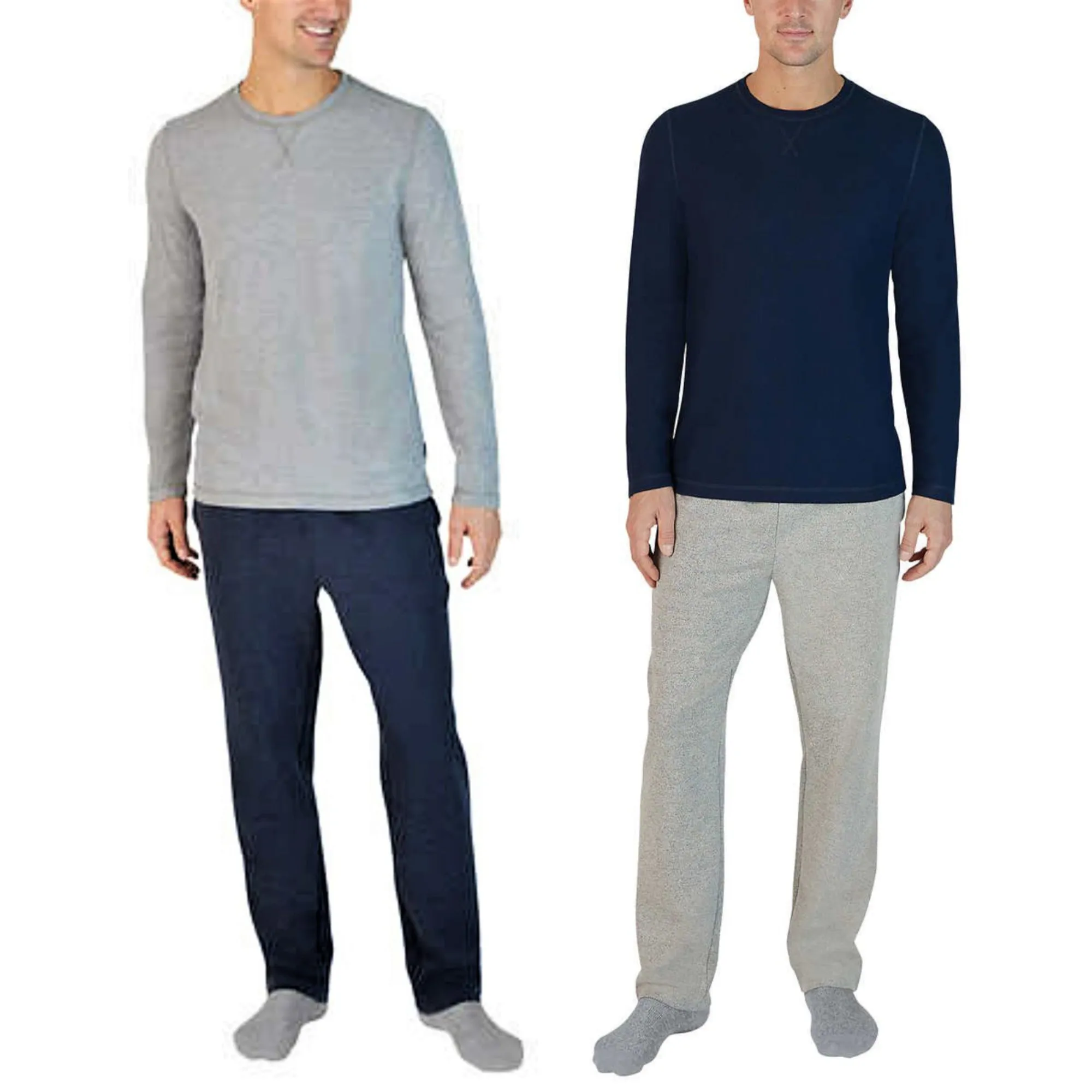 Eddie Bauer Men’s  2-Piece Super Soft Top & Bottom PJ Lounge Set Gray