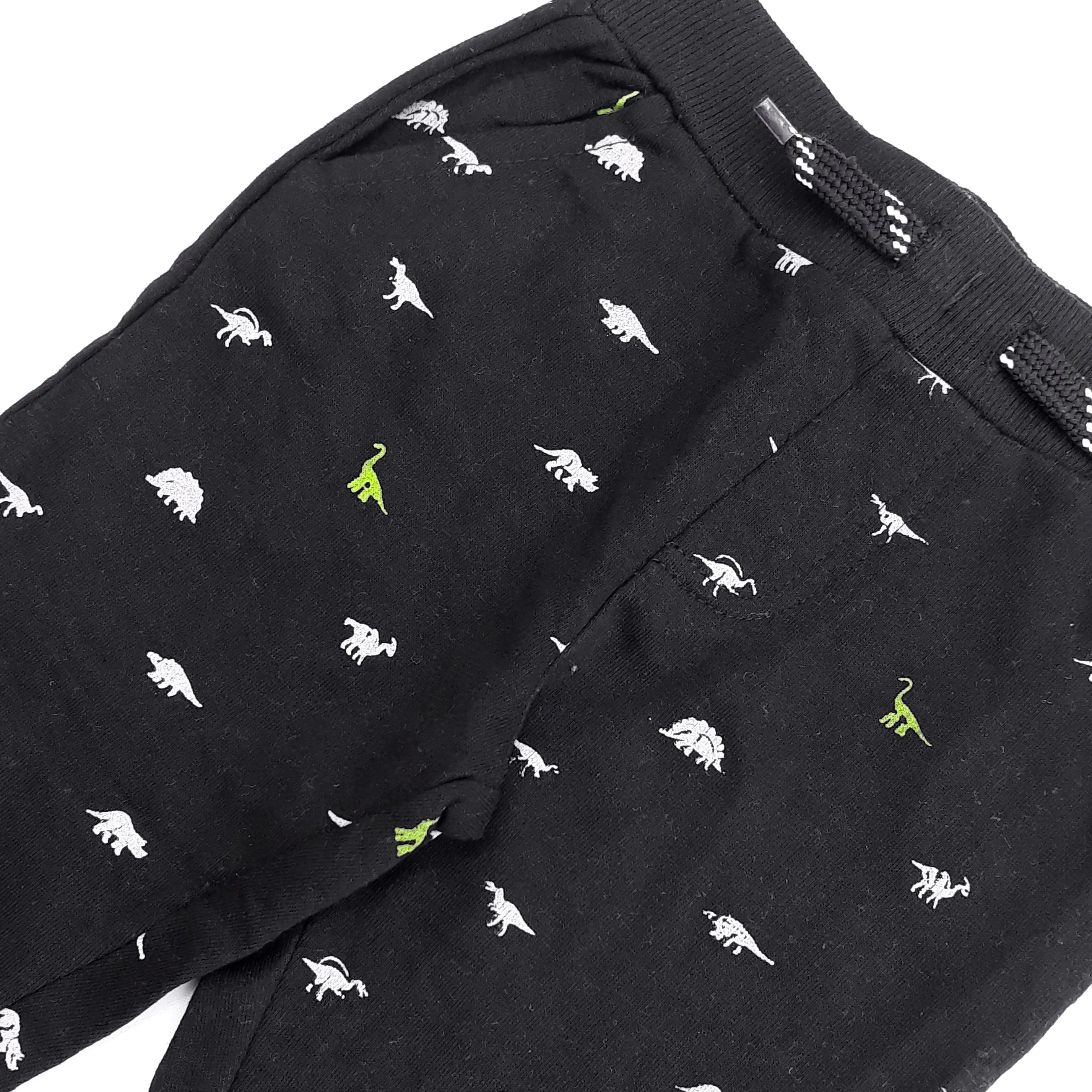 FR - Kids 'Black' Dino Printed Fleece Trouser FR532