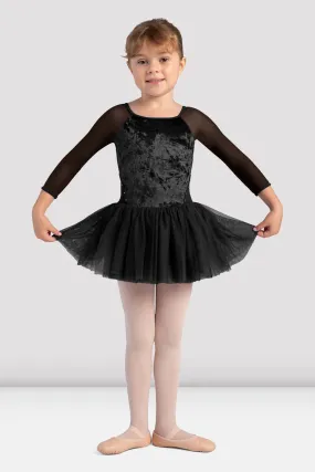 Girls Kelsey Velvet 3/4 Sleeve Tutu Dress