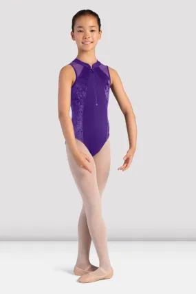 Girls Maddinson Velvet Zipper Front Leotard