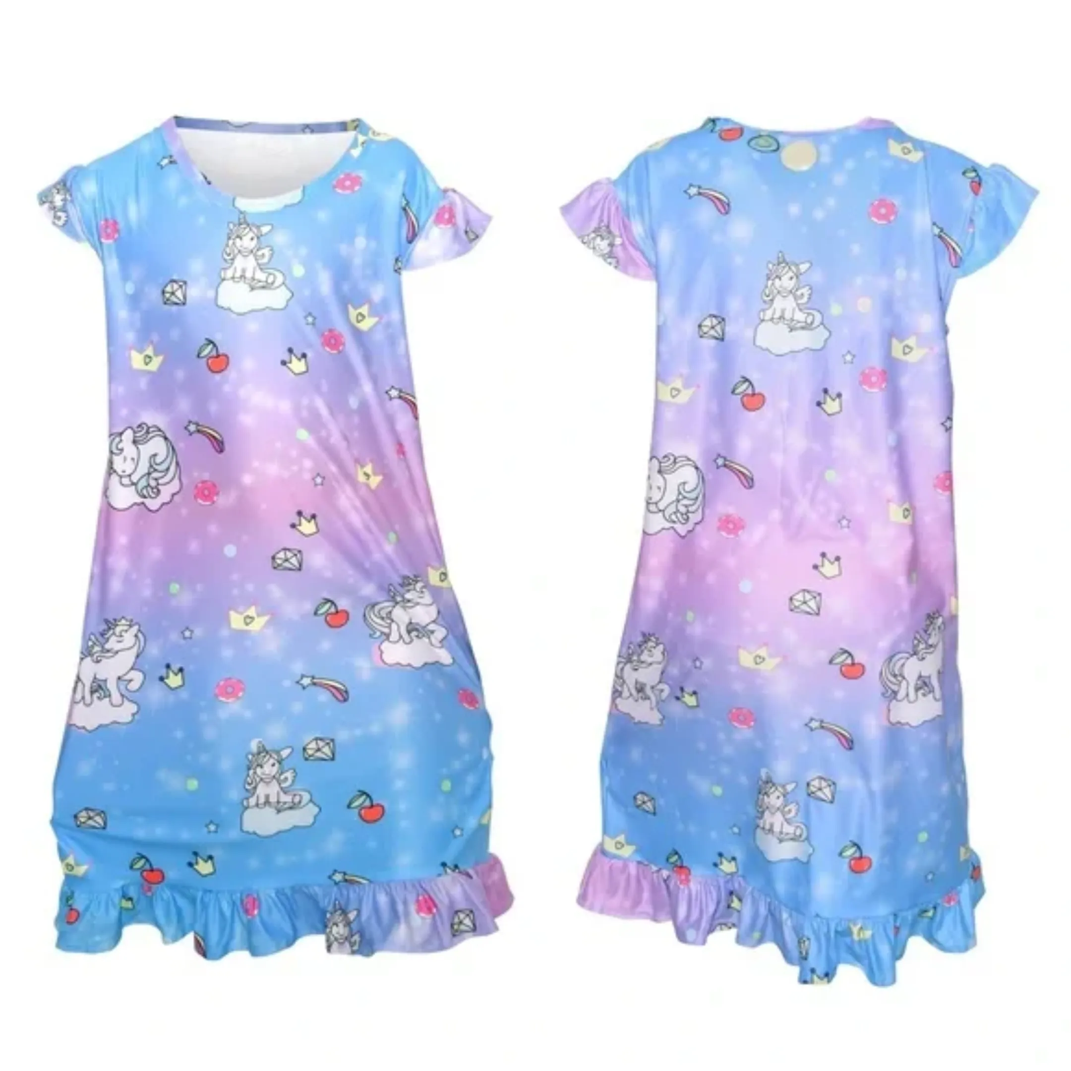 Girls' Unicorn NightGown - Purple