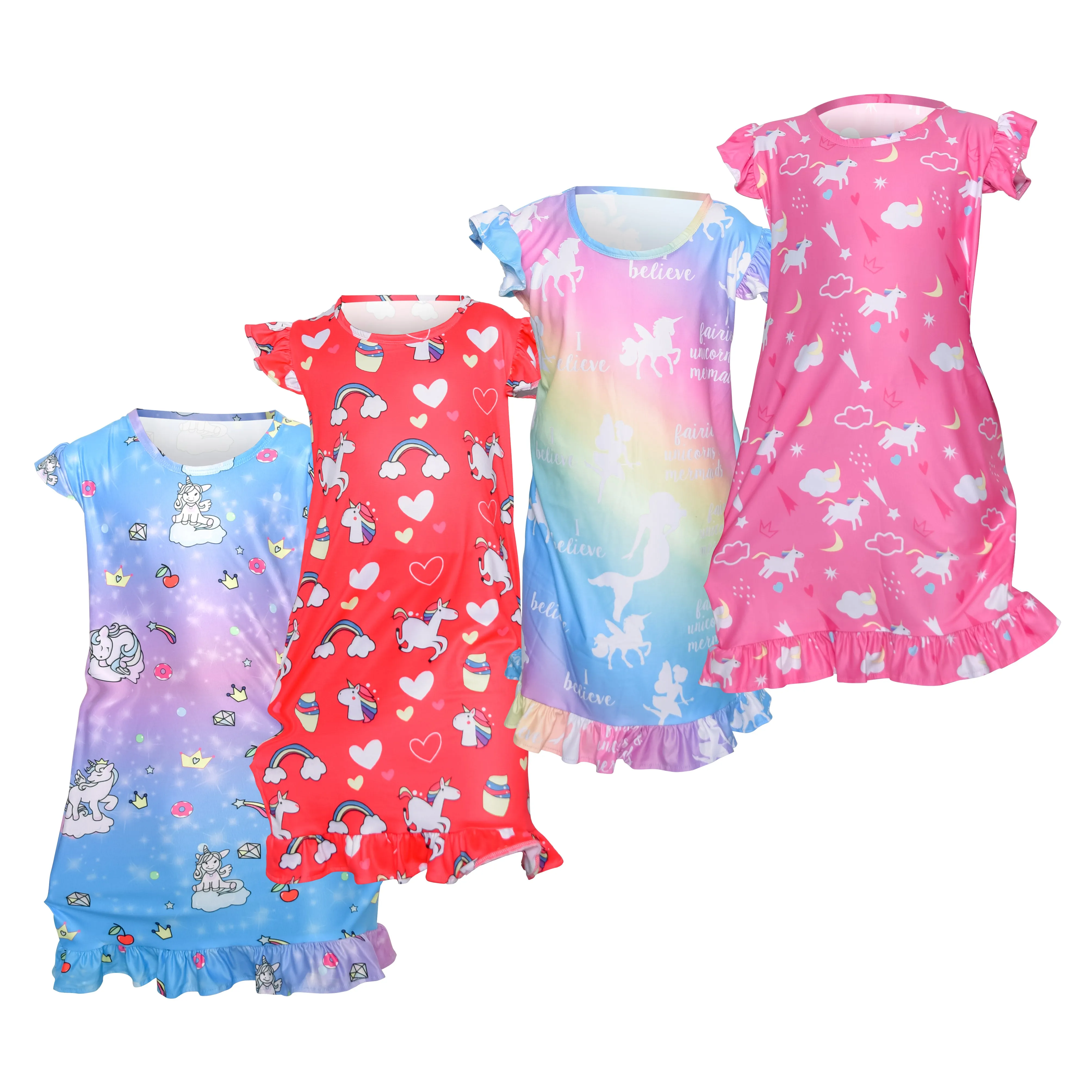 Girls' Unicorn NightGown - Purple