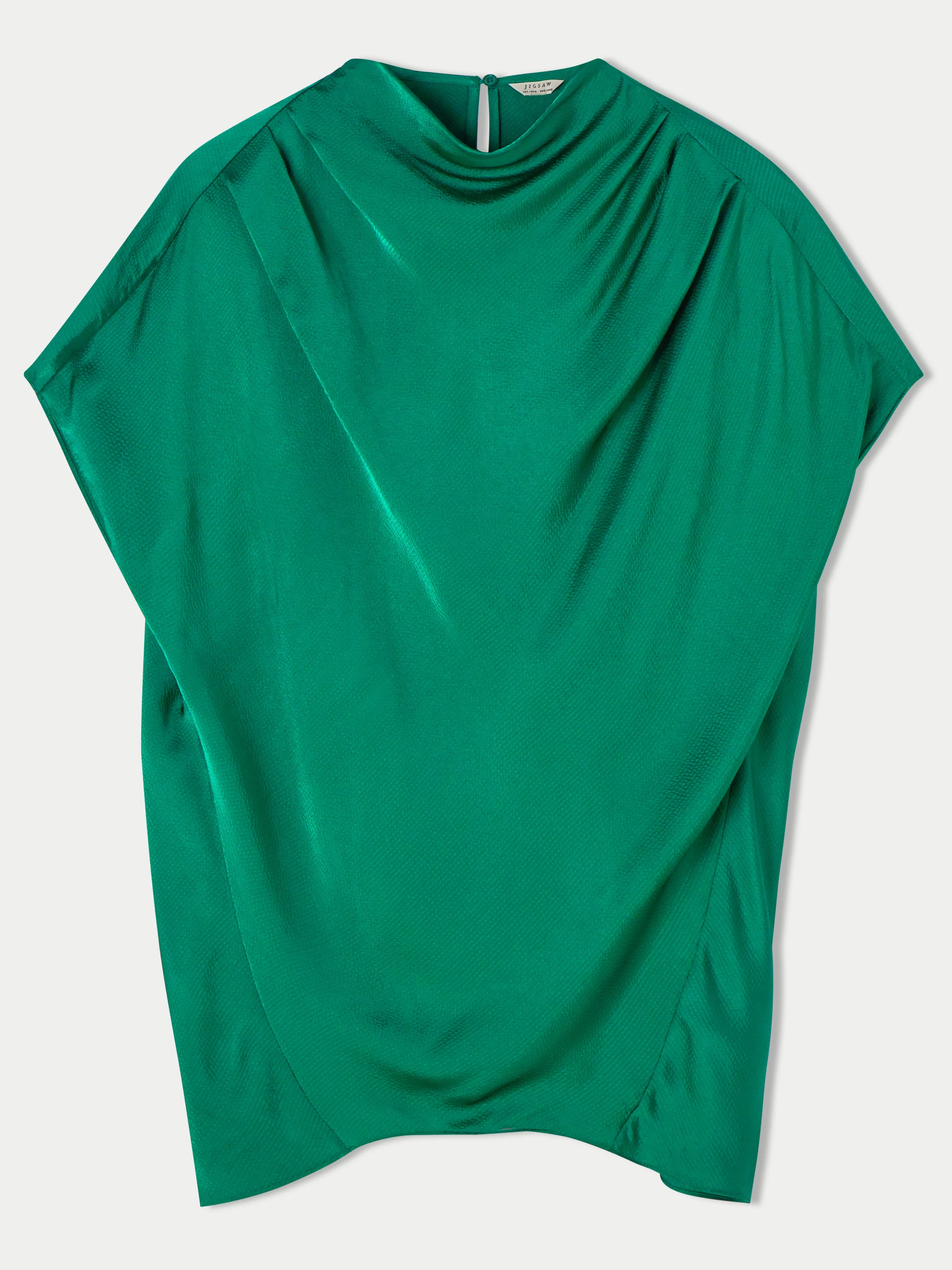 Hammered Satin Blouse | Green