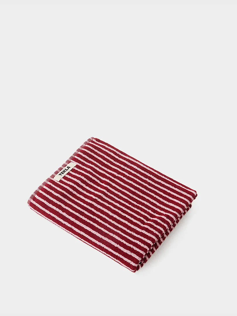 Hand Towel in Red and Rose