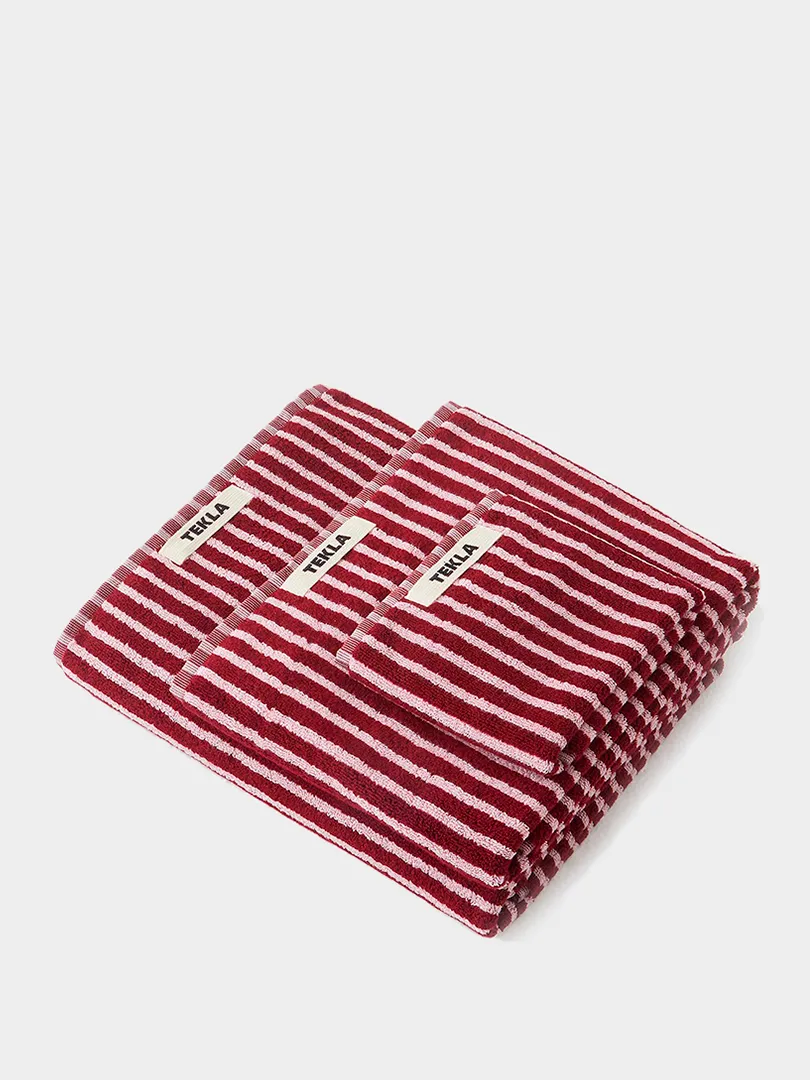 Hand Towel in Red and Rose