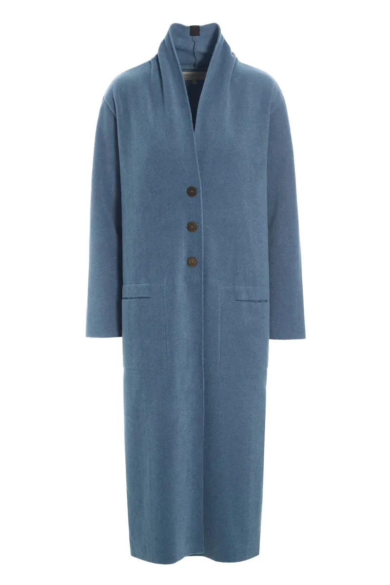 Henriette Steffensen Long Line Cardigan in Dusty Blue7162