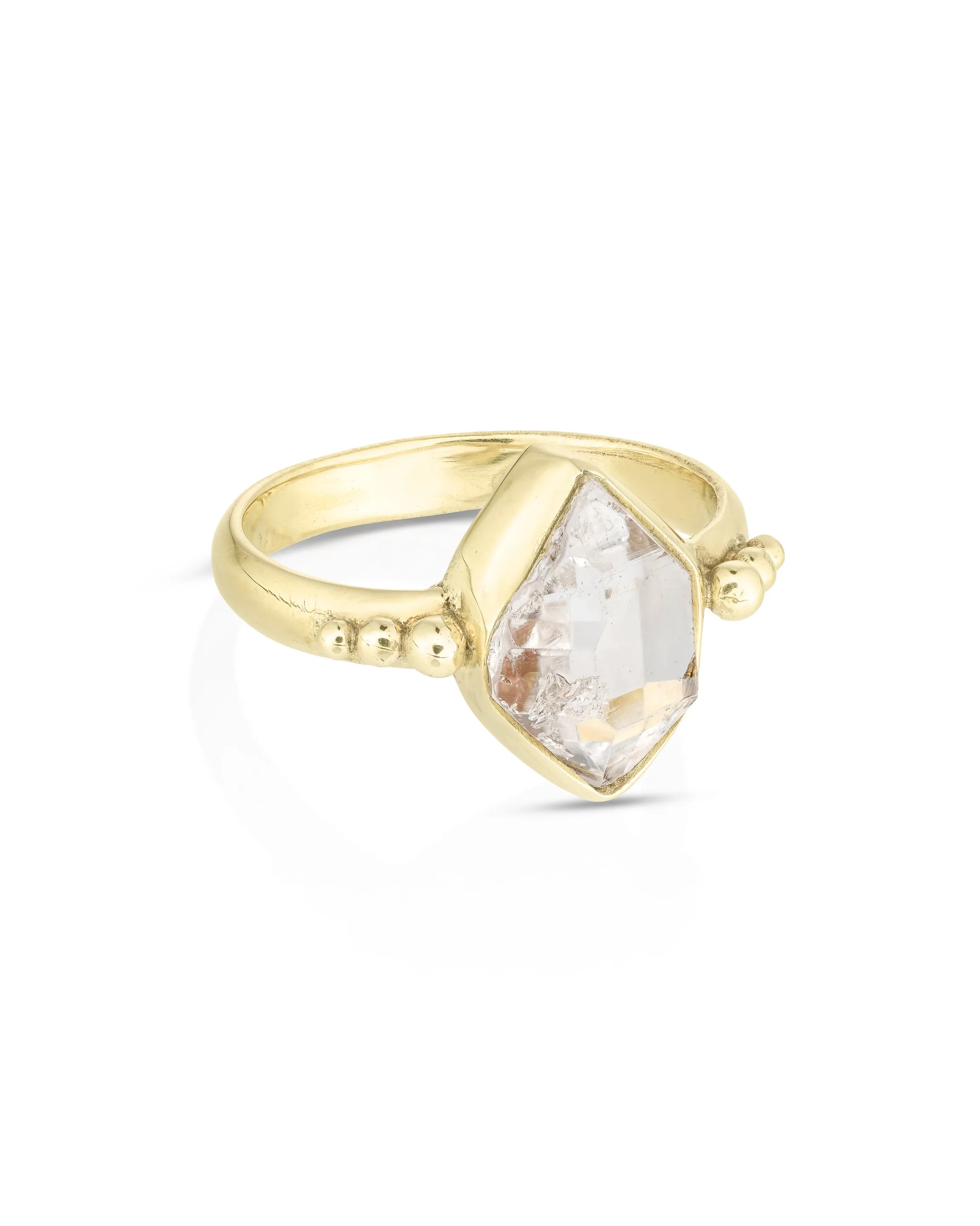 Herkimer Diamond Gold Ring