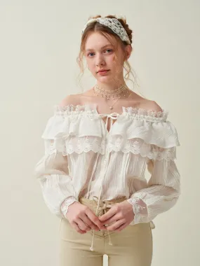 Ivy 31 | Ruffled linen fairy blouse