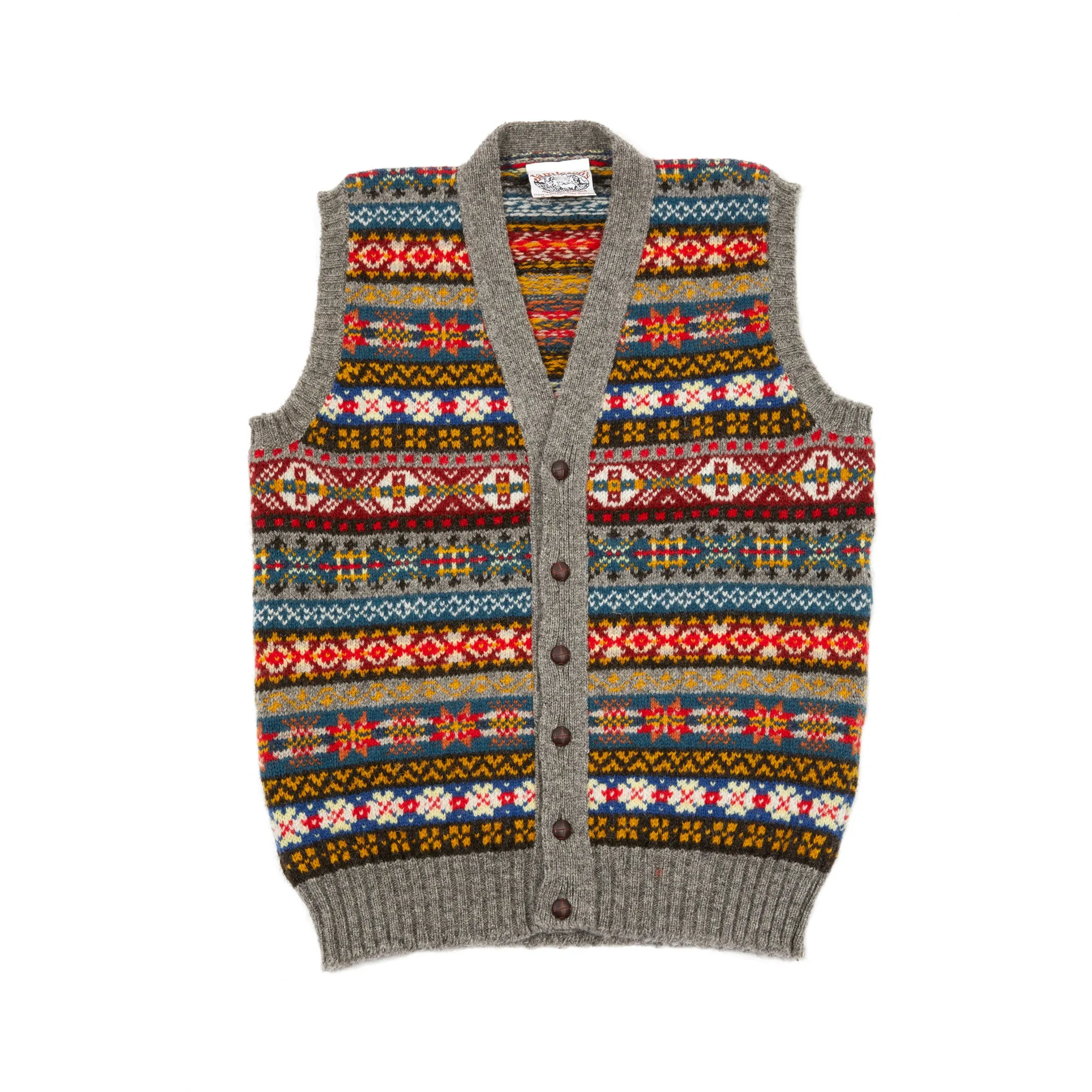 Jamieson's Fair Isle Waistcoat in Silver